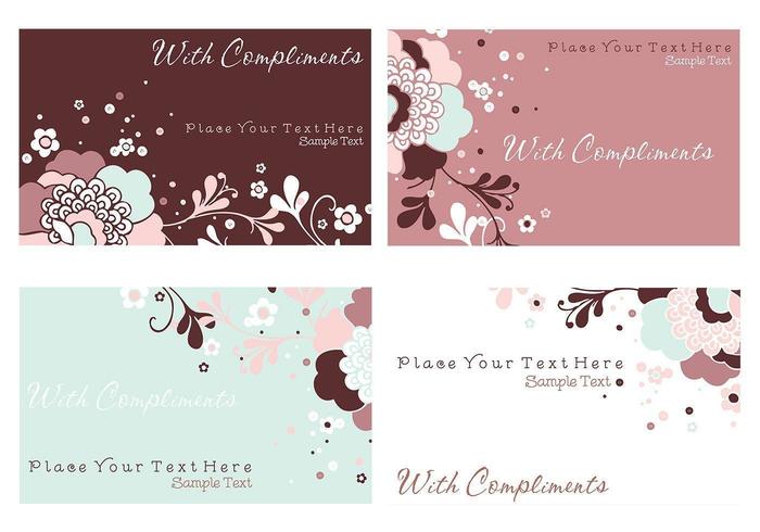 Tarjeta de visita floral y papelería Vector Pack