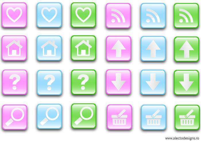 Free Glass Effect Buttons Vectors Free Glass Effect Buttons Vectors