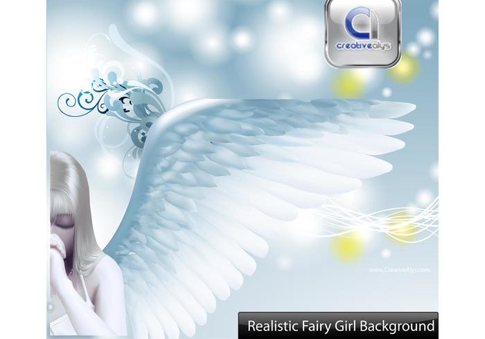 Girl Vector Fairy with Creative Background Girl Vector Fairy with Creative Background