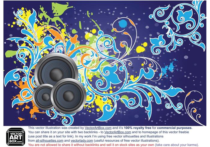 Vector Free Floral Loudspeaker BG Art Vector Free Floral Loudspeaker BG Art