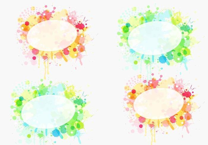 Paint Splat Label Vector Pack