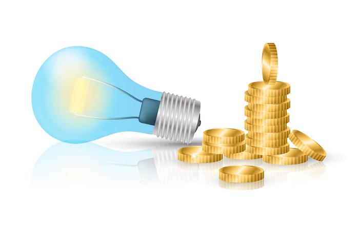 Business Idea - Light Bulb and Gold Coin Vectors Business Idea - Light Bulb and Gold Coin Vectors