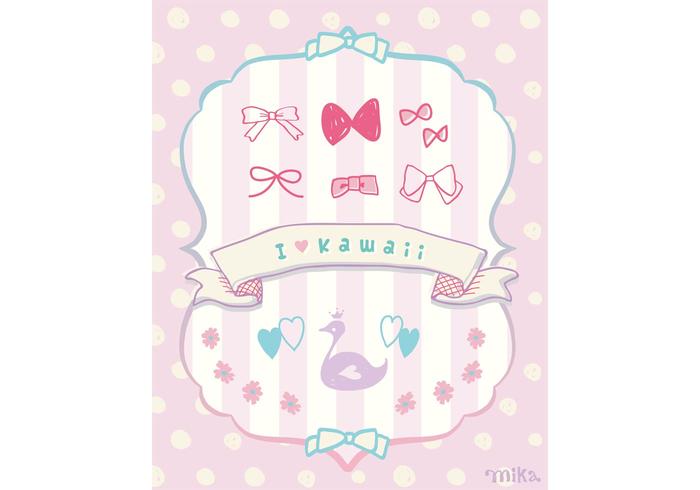 KAWAII Vector "Ribbons&Flower&Swan" KAWAII Vector "Ribbons&Flower&Swan"