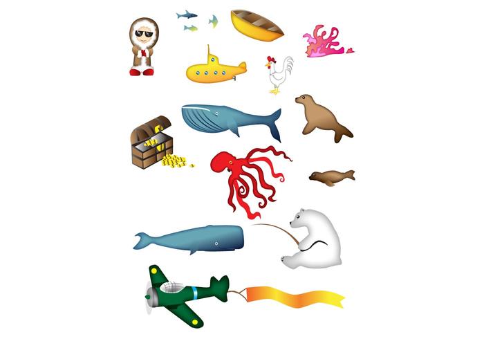 North Pole and Animals Vectors North Pole and Animals Vectors