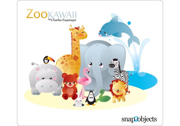 Kawaii Zoo Vector Kawaii Zoo Vector