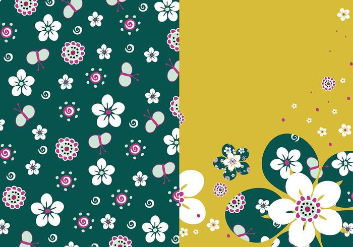 Paquete de papel tapiz floral esmeralda floral vector