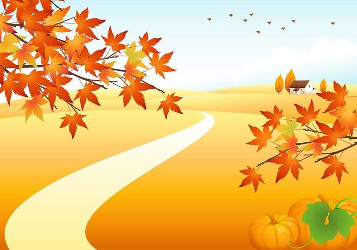 Autumn Landscape Vector Background