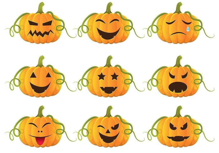 Pack de vectores de calabazas de Halloween