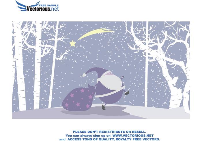 Snow vector christmas illustration with santa Snow vector christmas illustration with santa