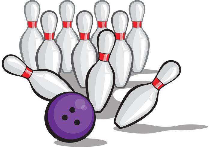 Bowling Ball Vector Crashing into Pins - POW! Bowling Ball Vector Crashing into Pins - POW!