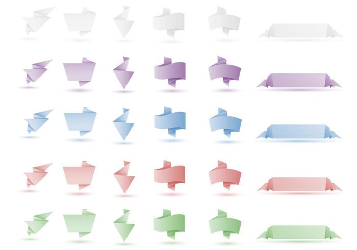 Origami Banner Vector Pack Two