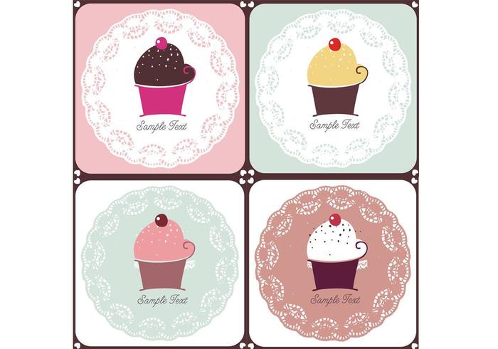 Doilies y Cupcakes Vector Pack