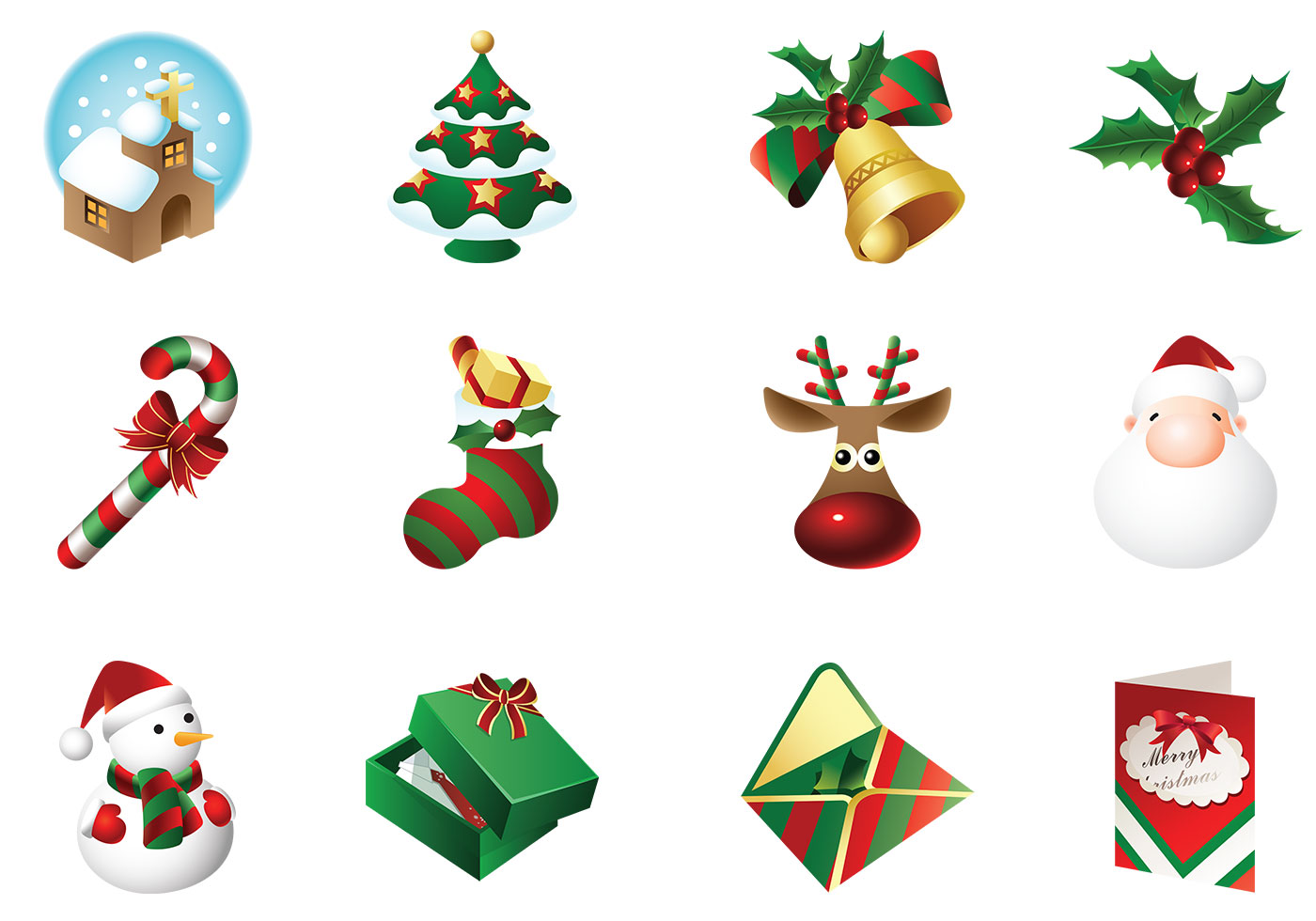 Download Christmas Time Icons Vector Pack - Download Free Vectors ...