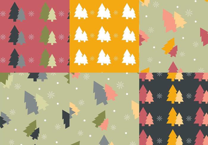 Colorful Christmas Tree Vector Pattern Pack