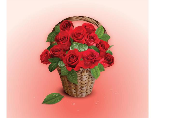 Vector Roses Basket Vector Roses Basket