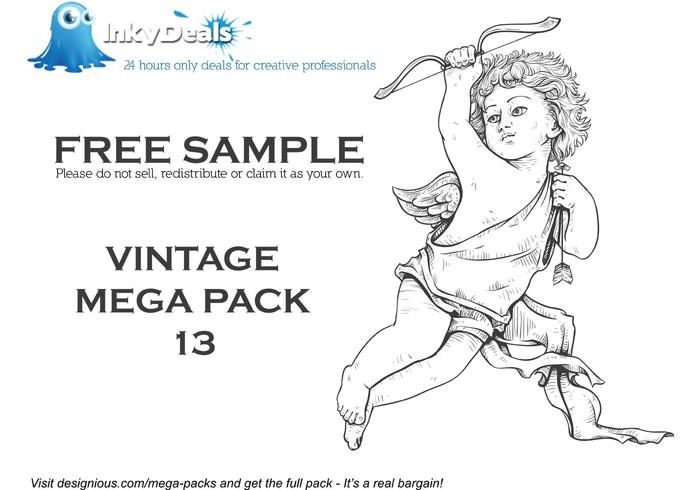 Free Vector Engraved Angel Free Vector Engraved Angel