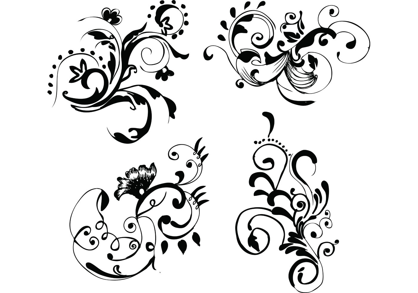 Download Hand Drawn Floral Free Vector Images - Download Free ...