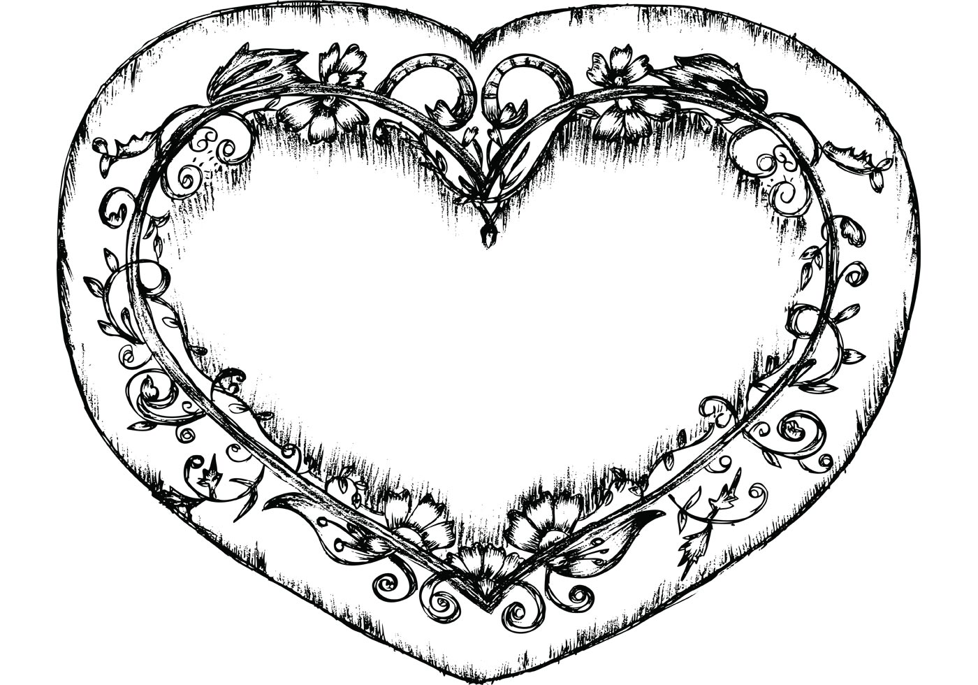 Download Lovely Sketchy Hand Drawn Heart Free Vector Illustration - Download Free Vector Art, Stock ...