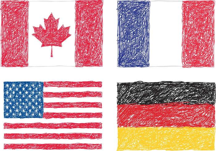 Scribble Flags Vector Scribble Flags Vector