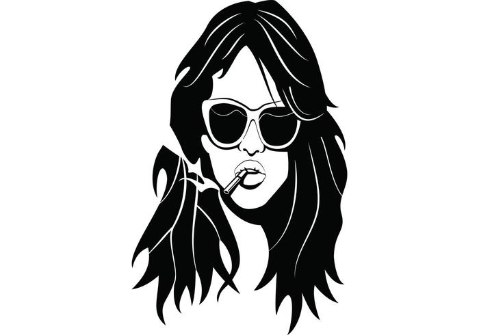 Girl With Cigarette Vector Girl With Cigarette Vector
