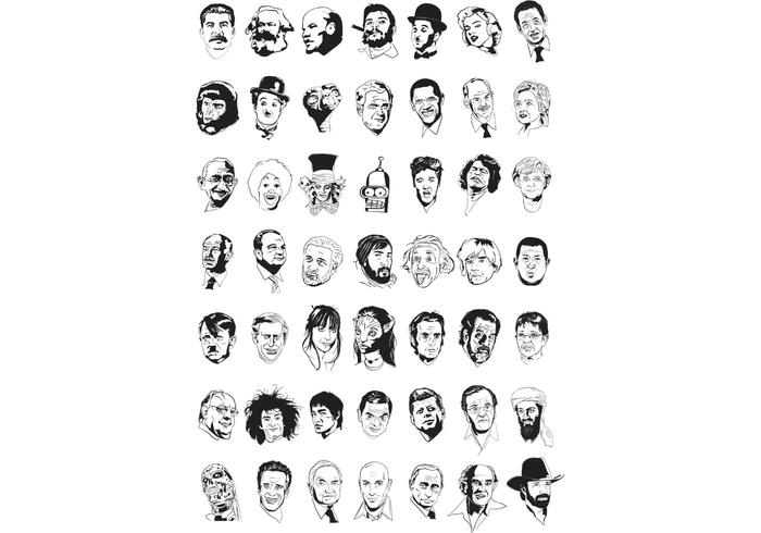 Sketchy Faces Vectors Sketchy Faces Vectors