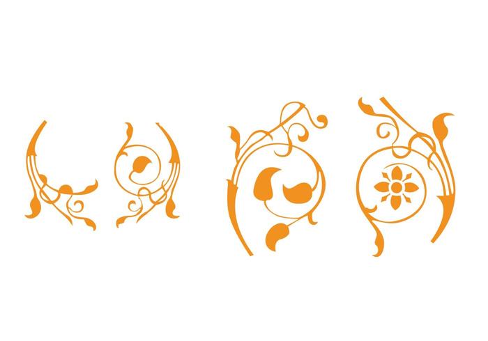 Floral Elements Vectors Floral Elements Vectors