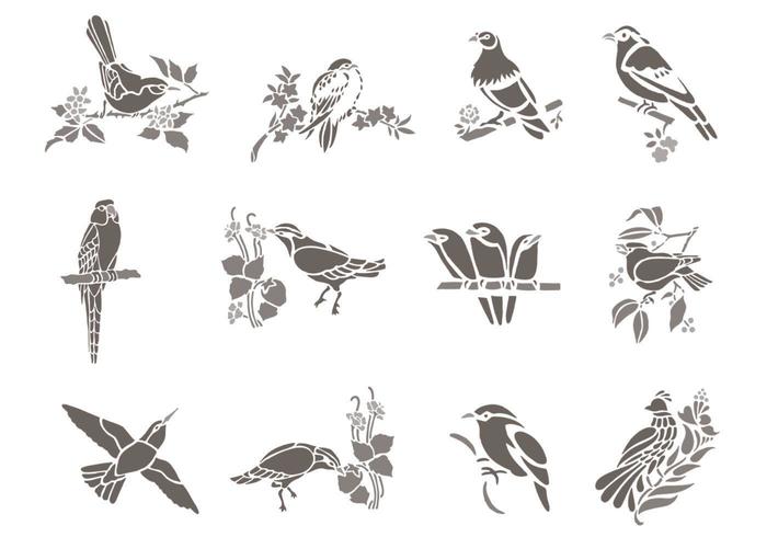 Floral Bird Vectors