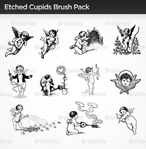 Etched Cupid Vector Pack