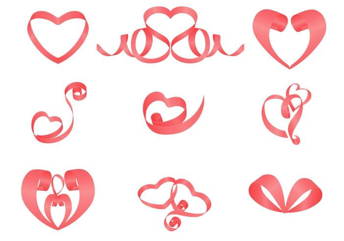 Ribbons Hearts Vector Pack