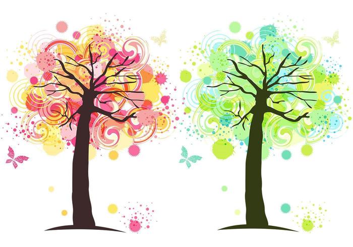 Ink Splat Tree Vector Wallpaper 