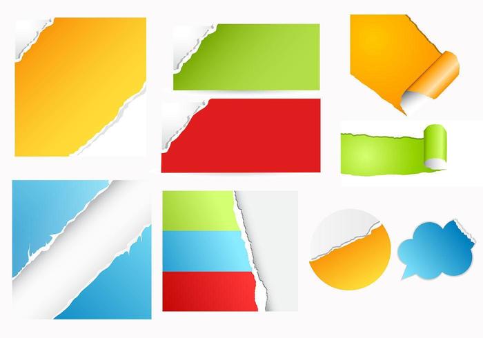 Colorful Torn Paper Vector Pack