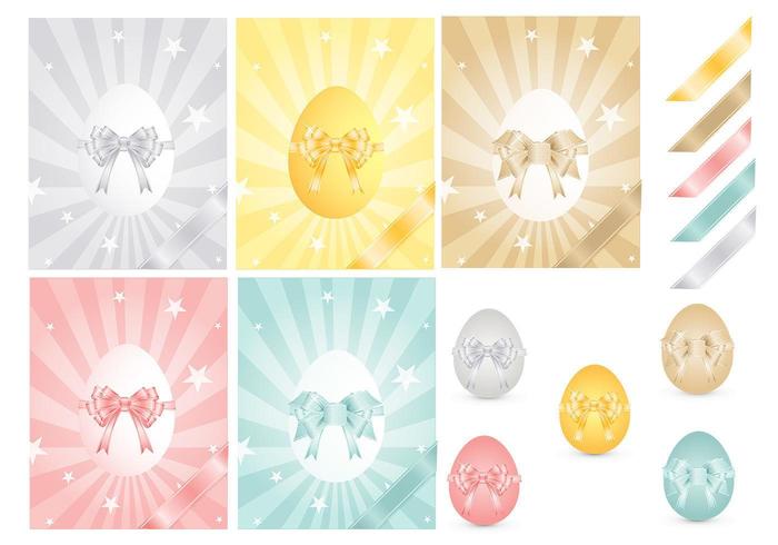 Easter Egg and Ribbons Vector Pack