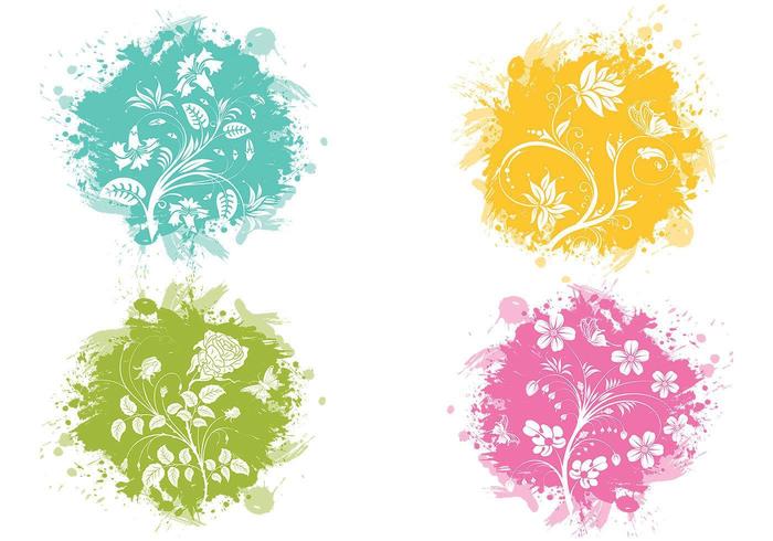 Splatter Flower Vector Pack