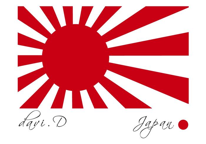 The Rising Sun Japanese Flag Vector