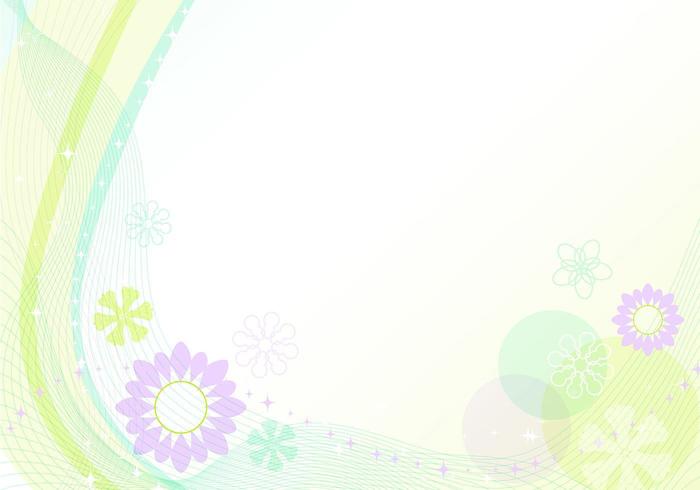 Waves and Flower Wallpaper Vector