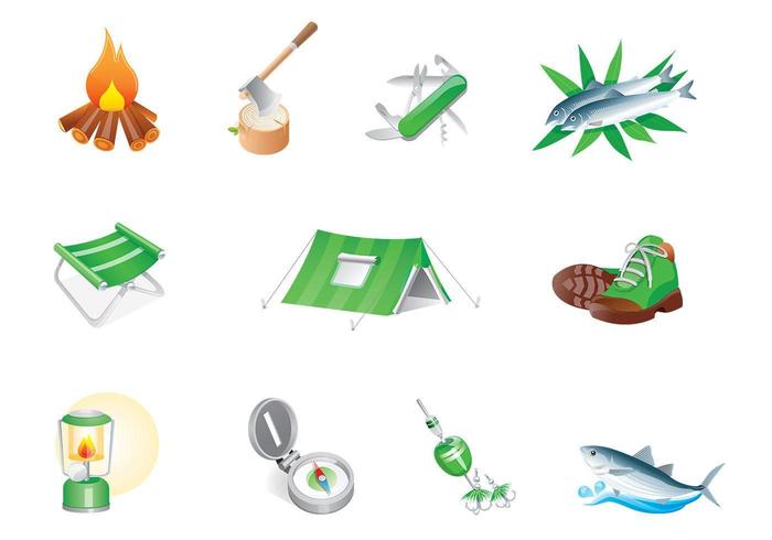 Camp Icon Vector Pack