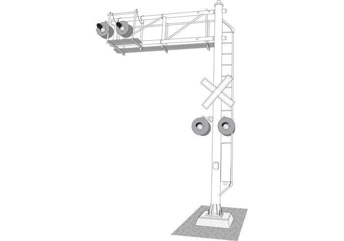 Vector Cantilever Rail Lights and Signals Illustration Vector Cantilever Rail Lights and Signals Illustration