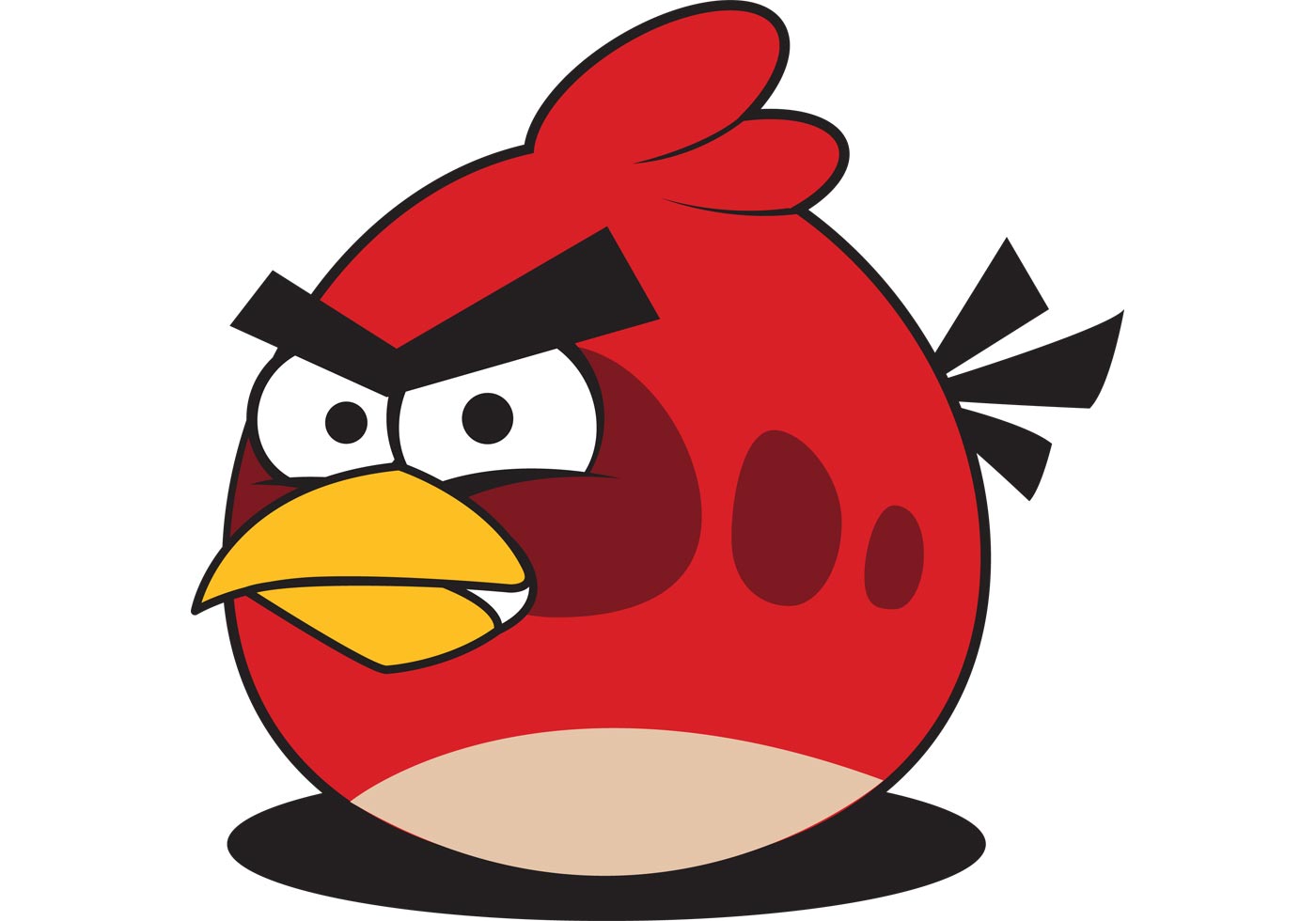Red angry bird vector