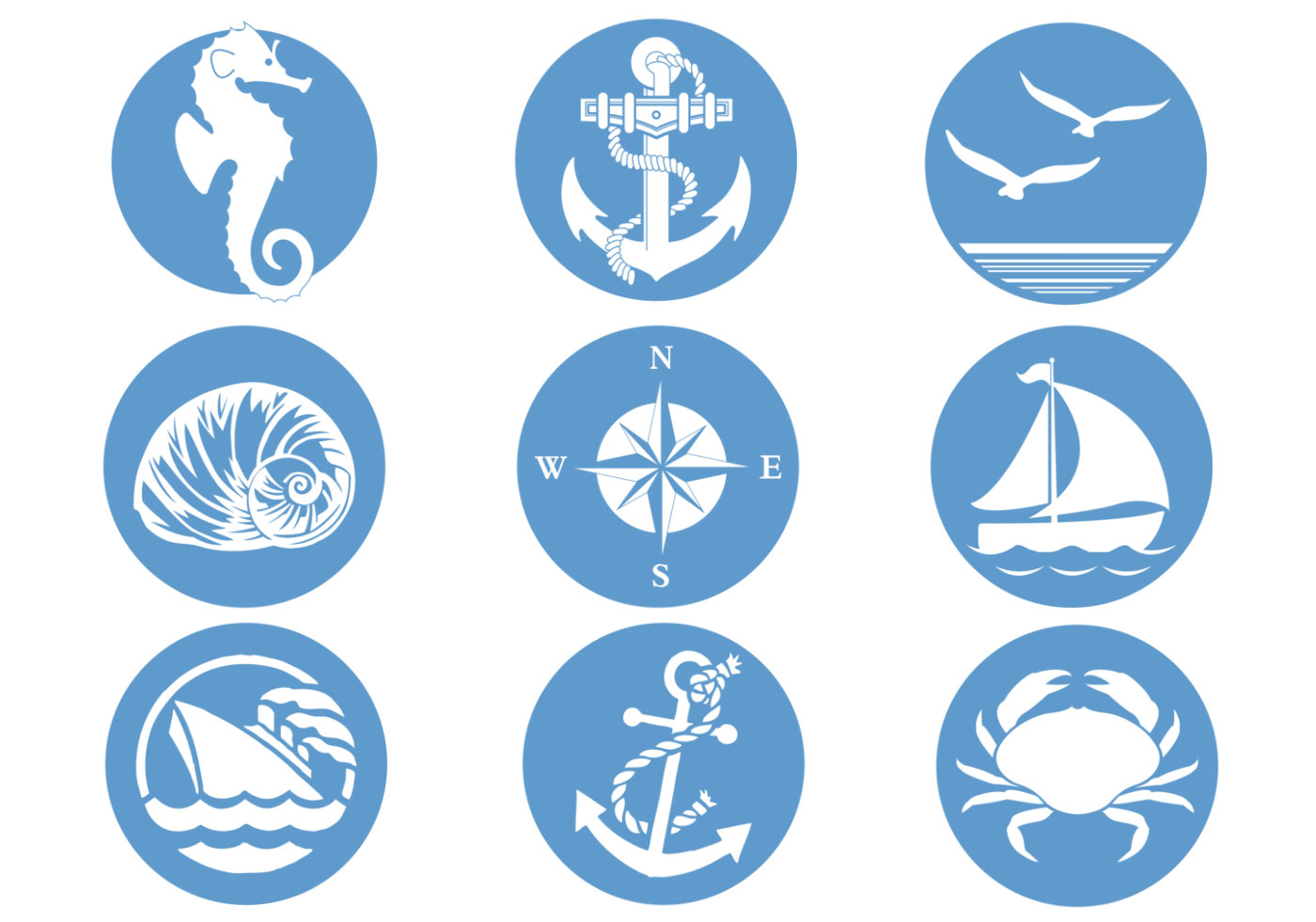 Download Nautical Symbols Vector Pack - Download Free Vector Art ...