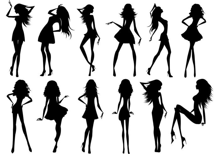 Silhouette of beautiful girls Silhouette of beautiful girls