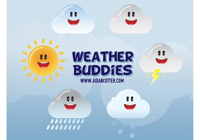 Cute Weather Vector Icons Cute Weather Vector Icons