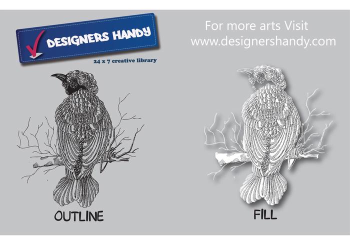 Textured Feathery Bird Vector Textured Feathery Bird Vector