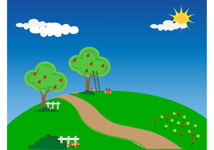 Apple Trees Vector Wallpaper Apple Trees Vector Wallpaper