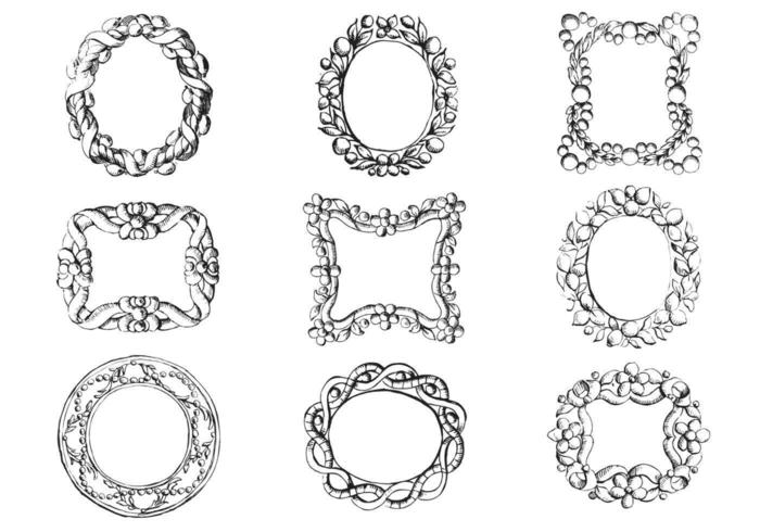 Antique Engraved Frame Vector Pack