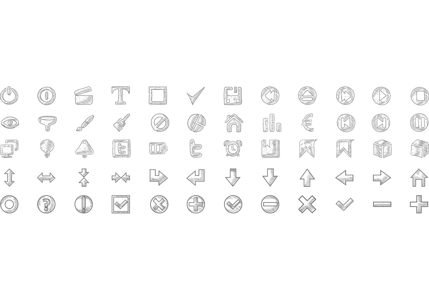 Download Free Doodle Icons Vector Set - Download Free Vector Art ...