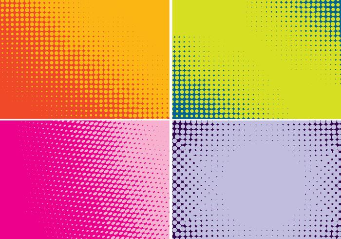 Four Backgrounds Halftone Color Four Backgrounds Halftone Color