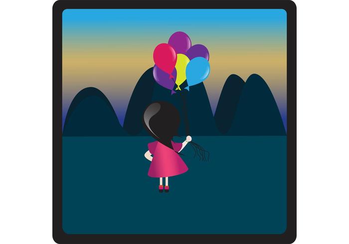 A girl with balloons A girl with balloons