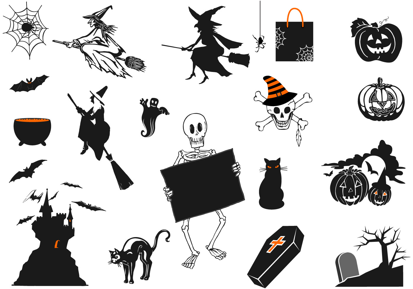 Download Spooky Halloween Vector Pack - Download Free Vectors ...