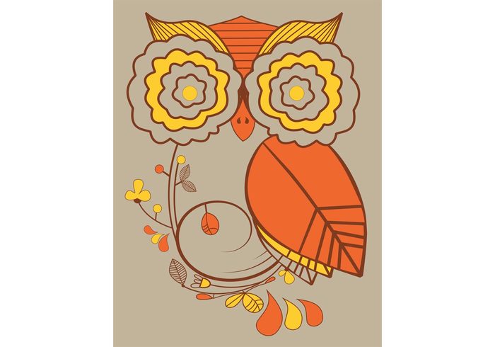 Flowered Owl Vector Flowered Owl Vector