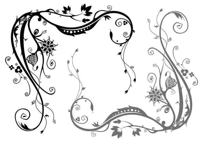 Floral Swirl Vector Pack